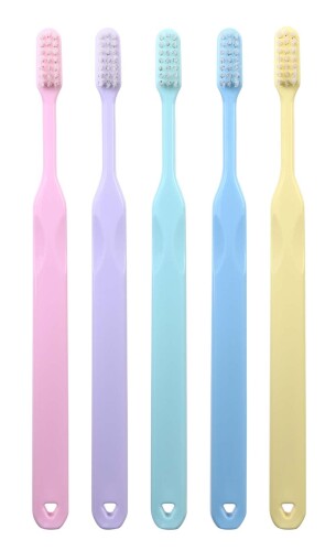 L APIS： ラピス 歯科専用 ハブラシ ふつう コンパクトツイン 先細毛 先丸毛 2段植毛 コンパクトヘッド 歯周ポケット 歯肉炎 歯周病予防 シンプル 5本 アソート LA-211TA