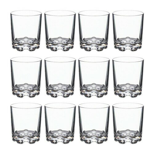 Thunder Group ロックグラス 354ml 12oz 12個セット ウイスキー オンザロック 割れにくい プラスチック ポリカーボネート製 食洗機対応 PLTHRG012C-12S