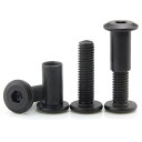 10本入 スクリューポスト M6 黒 ベルトバックル バインディングボルト 炭素鋼 家具スナー (M6*45)