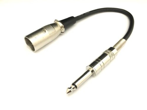 XLRマイク端子変換コード3ピンオス-6.3モノラルプラグ20cm
