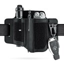 VIPERADE PL3 マルチツール シース、DIY パッチ エリア付きレザー シース、男性用 EDC ポケット オーガナイザー、ペン ホルダー付きレザーマン シース 懐中電灯ホルダー、キーホルダー付き E