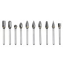超硬バー リューター ビット ドリル 3mm軸 刃幅6mm タングステンバー カッター 工具 研磨用 切削用 10本セット