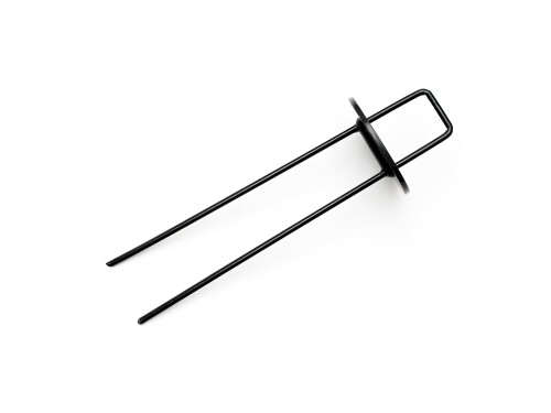 ダイオ 防草シート設置用 フラットピン ピンとパットのセット 黒 コの字ピン長さ20cm パット直径6cm 50..