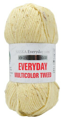NASKA 手編み毛糸 エブリデイ マルチカラーツィード 並太 COL. 309 クリーム 系 約100g 165m N-109