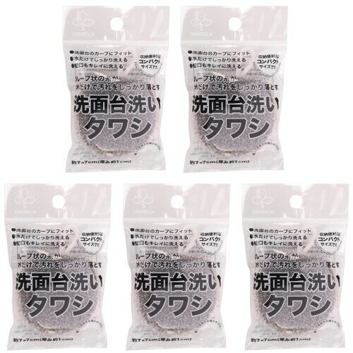 サンベルム(Sanbelm) 掃除用品 洗面所 洗面台洗いタワシ グレー 5個組 洗剤を使わずに水垢を落とす コ..