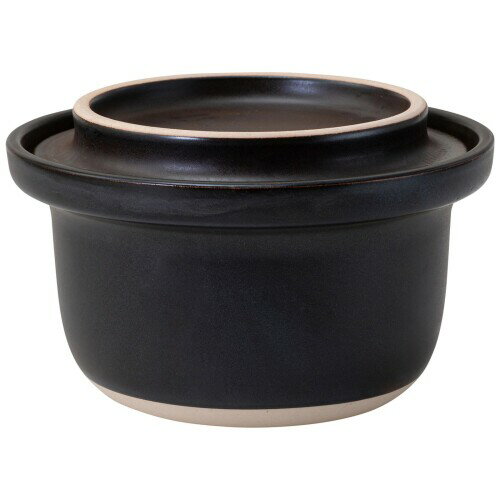 西海陶器 波佐見焼 「 cotocoto 」ポタリークッカー 直火対応 ご飯鍋 炊飯土鍋 ブラック 直径約18×高さ11.5cm 電子レンジ 食洗機対応 日本製 25613