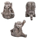 3匹 ヨガ 象 ミニヨガの象 彫像 ミニ瞑想象 ヨガ 象 置物 樹脂 風水動物 象の置物 ミニ動物フィギュア ヨガ瞑想スタイルホーム オフィス 車の内部微景観 ...