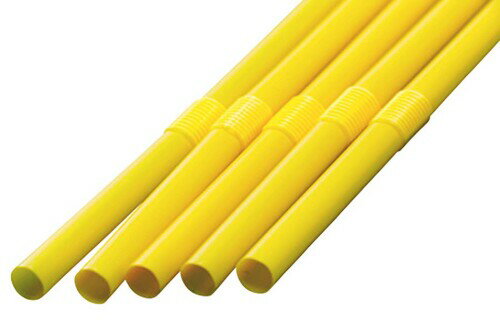 シバセ工業 533わらおストロー ジュース用ロング フレックス 口径6mm×30cm 包装なし 500本入 黄 日本製