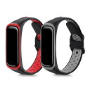 Straps Compatible with Samsung Galaxy Fit 2 Straps - 2x Replacement Silicone Watch Bands - Black/Red/Black/Grey