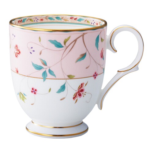 Noritake ノリタケ マグカップ 320cc 花更紗 ピンク ボーンチャイナ T50755A/4409-5