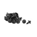 ACROPIX 18mm x 8mmの黒いプラスチックリベットエンジン裏地リテーナークリップ - 20個入り