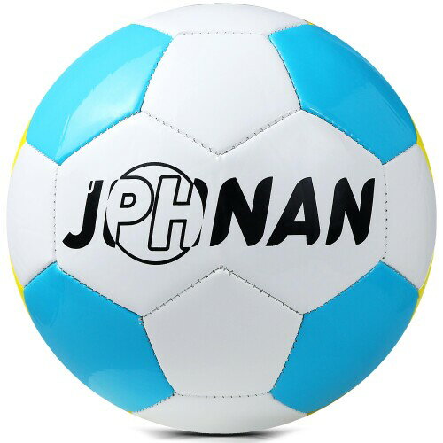 JPHNAN (ジェイフェナン) TPU サッカー ボール 4号 公式球 子供 小学生 中学生 高校 大学 練習 試合 サッカーボール 4号球 フットサルボール 厚い イエロー×ブルー クラッシクなデザインで