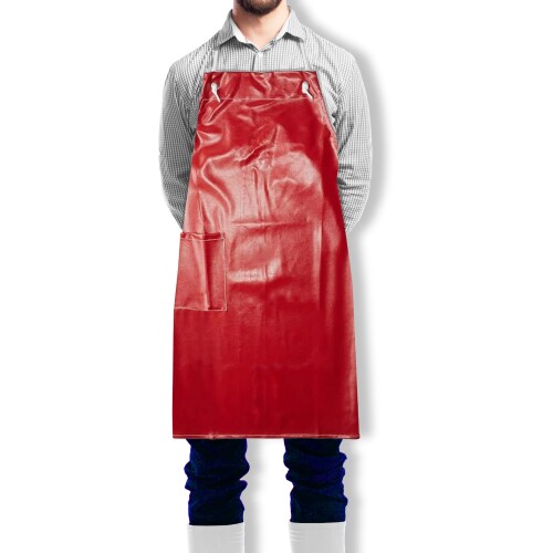 (オグランジャパン) エプロン レザーエプロン 合成皮革 ポケット付き 34563-39010 レッド ML