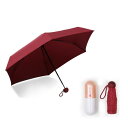 Splink 折り畳み傘 レディース 日傘 晴雨兼用 uvカット 完全遮光 軽量 耐強風 トラベルアウトドア傘 遮熱 六本骨 収納ケース付き レッド (赤)