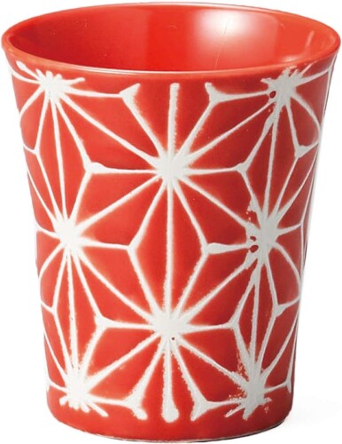 ヤマキイカイ 和柄の酒器 麻の葉カップ(朱) Y1836