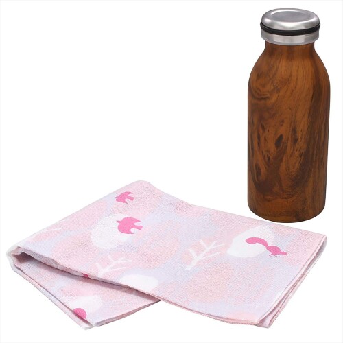 「 YOUTH 」 ボトル 水筒 約370ml & タオル 約34×104cm セット ピンク 日本製 266311