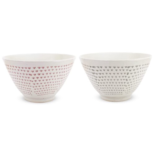 J-kitchens 勲山窯 ペア くらわんか 丼 (どんぶり) [ファイ]15.5x9.3cm 波佐見焼 日本製 粉引カンナ レ..