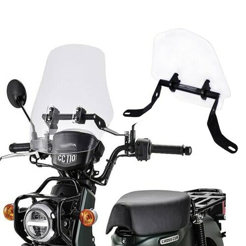 MAORANG For クロスカブ CC110 Cross Cub (JA45/JA60/JA10) クロスカブ CC50 2026+ オートバイ修正アクセサリー肥厚アルミ合金ブラケットフロントガラスと防風は適切な cross cub cc110 cc50 2018-2026+ オートバ