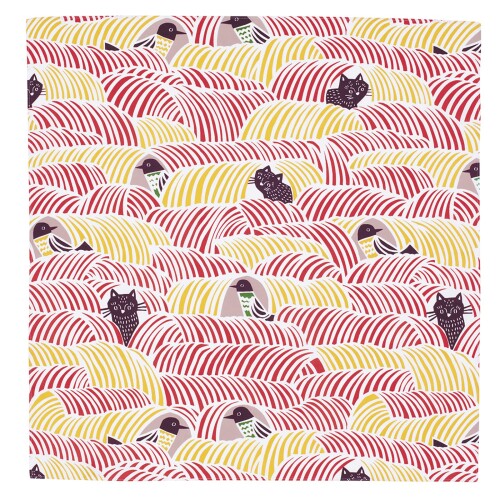 むす美 風呂敷 ふろしき 約45cm kata kata ねこととり ピンク 日本製 20014-1 ...