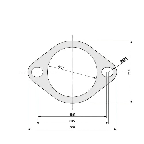 柿本改(Kakimotoracing) ガスケット_60083二穴長穴 2穴TYPE GK060226