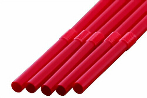 シバセ工業 532わらおストロー ジュース用ロング フレックス 口径6mm×30cm 包装なし 500本入 赤 日本製