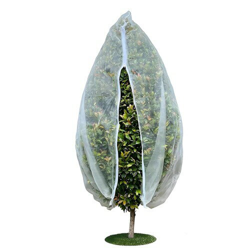 Vitalux 防虫ネット 巾着式ジッパー付き 植物保護カバー アブラムシ対策 防鳥ネット 通気性抜群 水やり可能 鉢植え プランター 家庭菜園 果樹保護 園芸用品 虫よけ 鳥よけ 防風対策 メッ