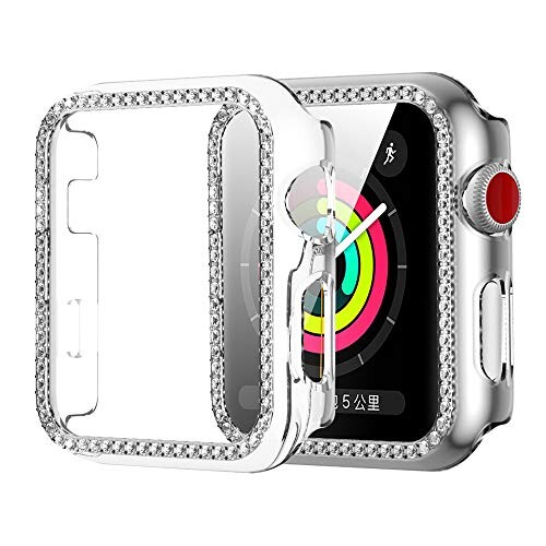 NN.ORANIE for Apple Watch Series 6/SE/5/4 44mm ケース HD保護フィルム トップ保護+PCフレーム ダイヤモンド メッキ お洒落 キラキラ タッチ感よい 全面傷防止 保護ケース アップルウォッチカバー （4