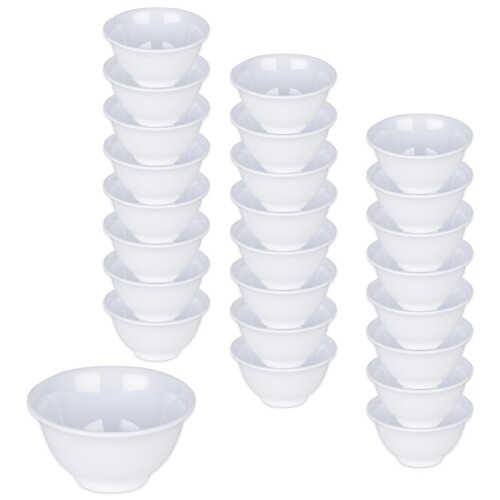 Thunder Group 湯呑み 直径9.7cm 180ml 24個セット コップ メラミン 割れにくい 食洗機対応 和風 白 ホワイト 3008JWT-24S