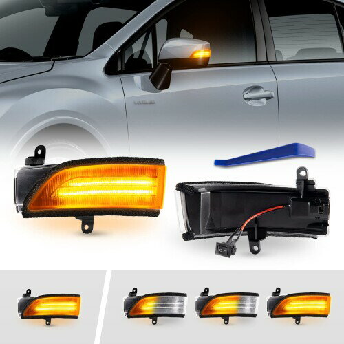 POPMOTORZ スバル WRX S4 STI VAG/VAB型 レヴォーグ VM系 に適合ドアサイドミラー流れる LED ウインカー ミラーシーケンシャル (クリアレンズ)