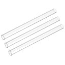DMiotech 3個セット 6" クリアな硬質プラスチックパイプ 6mm(1/4") x 8mm(5/16") ポリカーボネートチューブ ラウンドチューブ 照明用 水道用