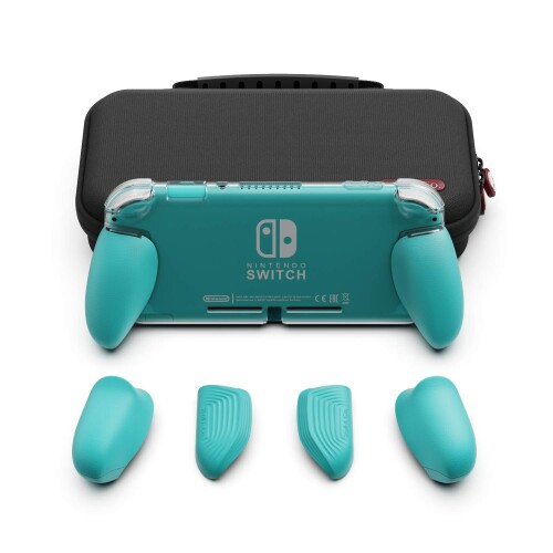 Skull & Co.Nintendo SWITCH Lite用GripCase Liteカバーセット:グリップカバー+キャリングケース 大容量 防水耐衝撃 携帯便利 人間工学 各サイズの手に対応 握りやすい グリップカバー「セットータ