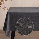 SEASHORE TREE テーブルクロス 防水 長方形 類麻 再生素材 ペットボトルの原料 ダイニング キッチン カフェ 145*300cm ダックグレー