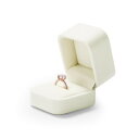 Woodten プレミアムベルベットリングギフトボックス 小型ホワイトリングボックス 結婚プロポーズ用エンゲージメントリング用