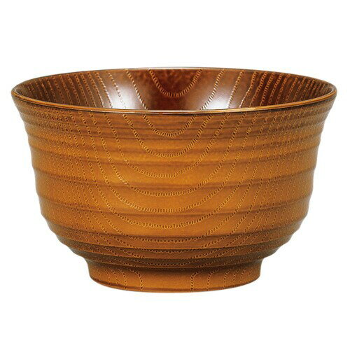 山中塗 ナチュール レンジ 千段欅杢目 丼 ライトブラウン M16002