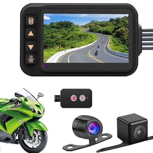 SEMHALF バイク用ドライブレコーダー 前後カメラ 3インチ モニター 全体防水 1080P SONY製センサー HDR機能 夜間撮影 200万画素140°広角 リモコンON/OFF 高速録画 上書き録画 自動緊急/衝撃録画