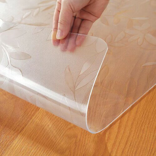 テーブルクロス 透明 コスモス 80x150cm 厚さ1.5mm PVC テーブルマット クリア ビニール 矩形 テーブルカバー デスクマット 汚れ防止・防塵・防水・耐久・耐熱 カスタマイズ可能