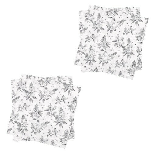 スタイルデコール(STYLE Decor) テーブルナプキン/トーション 4枚セット ライラック モノクローム 布巾 ふきん ナフキン カラーナプキン 厚手 食器拭き W5104302