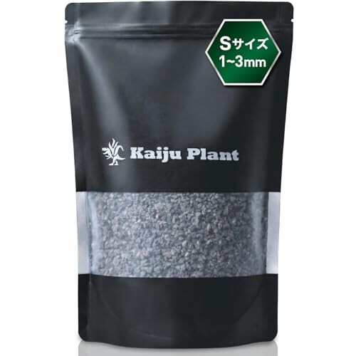 Kaiju Plant 怪獣バサルト｜化粧石 化粧砂 黒｜玄武岩｜園芸用 土改良材｜多孔質・通気・排水・保水性UP｜アガベ 多肉 塊根植物向け (S(1~3mm)) ?【スタイリッシュに】黒灰色の天然玄武岩がアガベ、塊根、多肉植物をスタイリ...