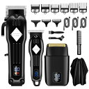 Soonsell メンズバリカン 電動バリカン 往復式シェーバー USB充電式 LCD表示 自動研磨 ヘアカッターセット ひげそり 低騒音 理髪美容セット 家庭...