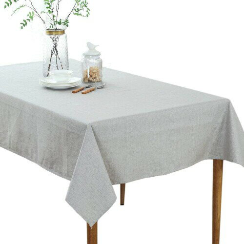 Forhomelife テーブルクロス 北欧 撥水 天然素材 リネン テーブルカバー 無地 tablecloth 布 正方形 90..