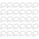 オーディオファン カーテンリング スライドリング 伸縮ポール用 内径25mm ホワイト プラスチック 3パック 30個入り KM1075
