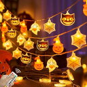 ハロウィン ライト 飾り 屋外 装飾 全長6M 40球 電池式 かぼちゃライト イルミネーション ストリングスライト 屋内 屋外 Halloween 幽霊