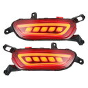 A ABSOPRO リアバ ンパーリフレクター LEDフォグライト ターンシグナルライト 一連 レッド イェローLED Ma zdaに対応 CX-3 2016-2017に対応 プラスチック レッドレンズ 2セット入り