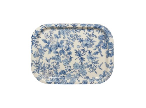 タツクラフト NS トレー S角 27cm レスト ブルー すべり止め付 お盆 おしゃれ プラスチック すべり止め 四角 長方形 洋風 トレイ インテリア ノンスリップトレー 角 フラワー 花柄 ランチョ