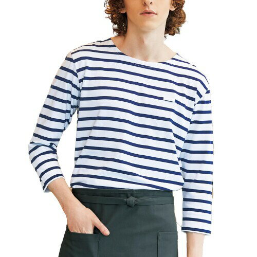 (アルベ) アルベ バスクシャツ 七分袖 ボートネック ボーダー マリンテイスト カジュアル 丈夫 兼用 綿..