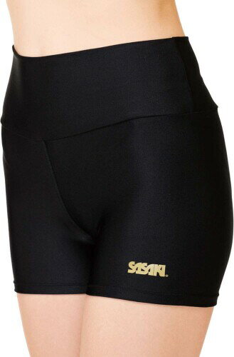 ササキ(SASAKI) 新体操 ジュニア~大人サイズ展開 ショートスパッツ 1.5分丈プレミアムスパッツ ブラック B JL SG-1221H