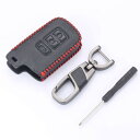 BKY トヨタ 専用 スマートキーケース 革製 ベージュ ハリアー カムリ 新型ランドクルーザー200系 クラウン RAV4適用キーカバー (ブラック)