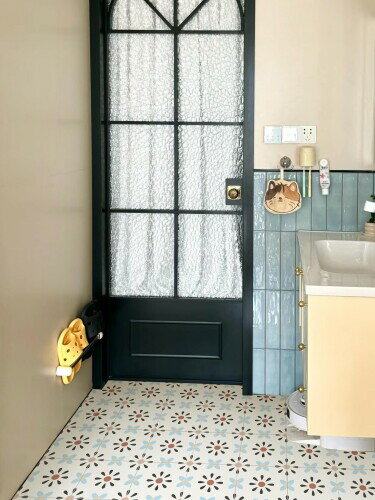 MORCART フロアタイル 置くだけ フロアシート 貼るだけ 接着剤不要 床 シート DIY トイレ 浴室 玄関 キッチン 床 リメイクシート フローリングシート 防水 滑り防止 剥がせる 賃貸OK (20*20cm*10