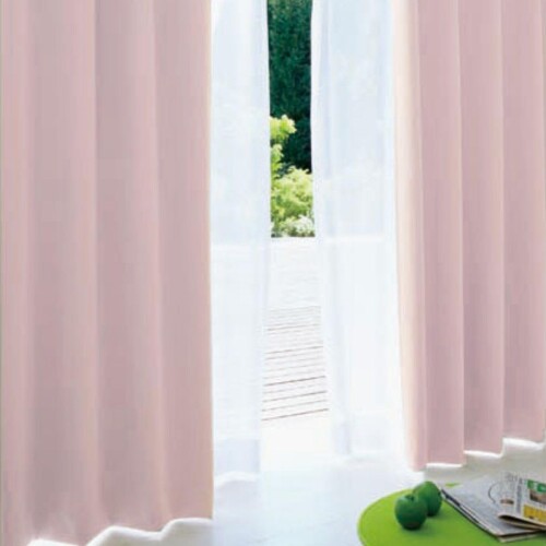 シーフィールド 日本製防炎 1級遮光カーテン 幅100×丈178cm : 2枚組 ライトピンク 99.99％以上遮光 断熱 防寒 防音 省エネ 厚手 無地 おしゃれ 洗える 寝室 リビング用 NE-01