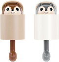 2PCSリス型粘着壁フック、ポップアップスマイルリス壁キーホルダー、強いビスコースを吊るしたクリエイティブフック壁フック家庭用ポーチ服